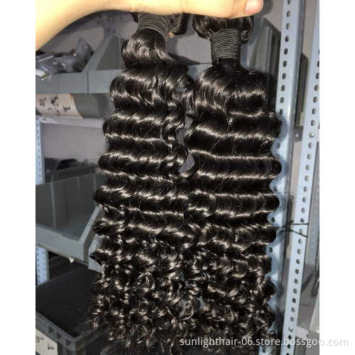 Free sample Virgin Brazilian hair bundles with lace closure frontal Cheap 10a Grade loose deep Brazilian hair bundles